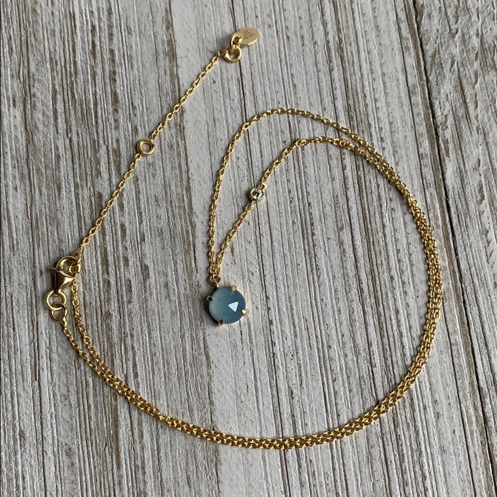 Argento Vivo Chalcedony & Crystal Necklace NEW - Picture 3 of 7